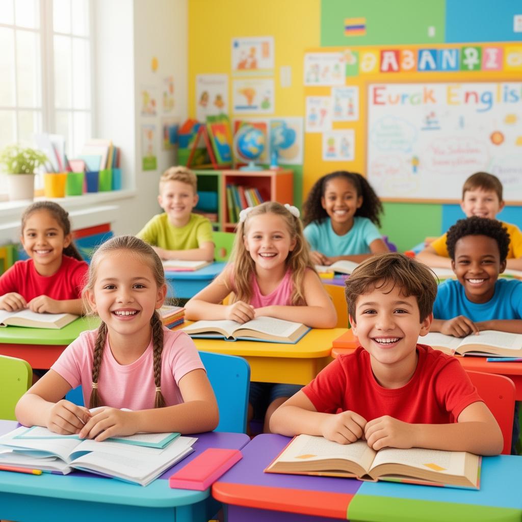 Crianças aprendendo inglês na EnsinUp